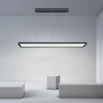 Linear LED Chandelier in Matte Black for Modern Dining and Living Spaces