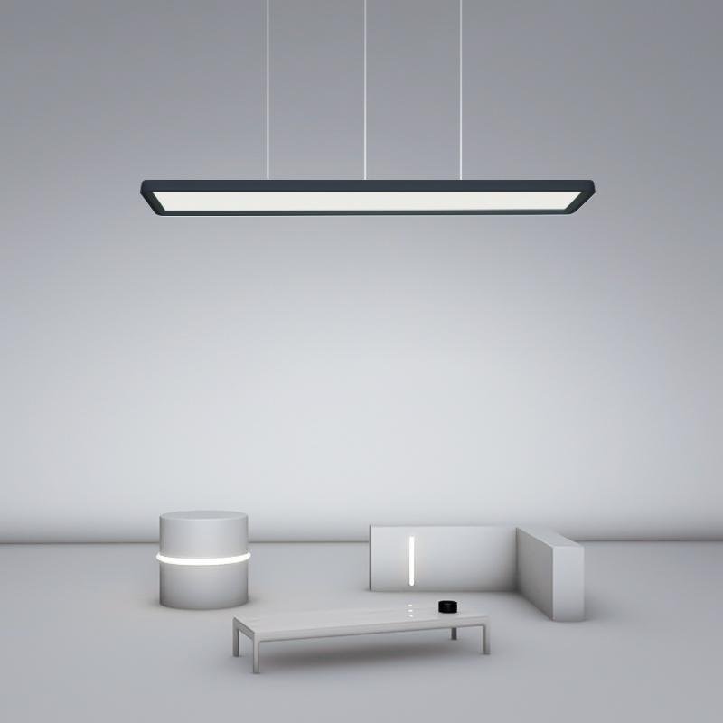 Linear LED Chandelier in Matte Black for Modern Dining and Living Spaces