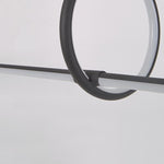 Modern Linear Round Pendant Light in Matte Black for Dining and Living Spaces