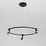 Linear LED Chandelier with Adjustable Spotlights for Modern Interiors