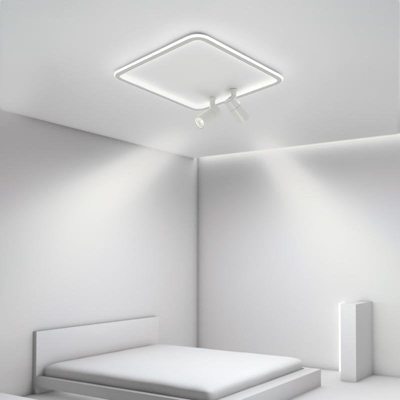 Industrial Flush Mount Ceiling Light with Dual Spotlights