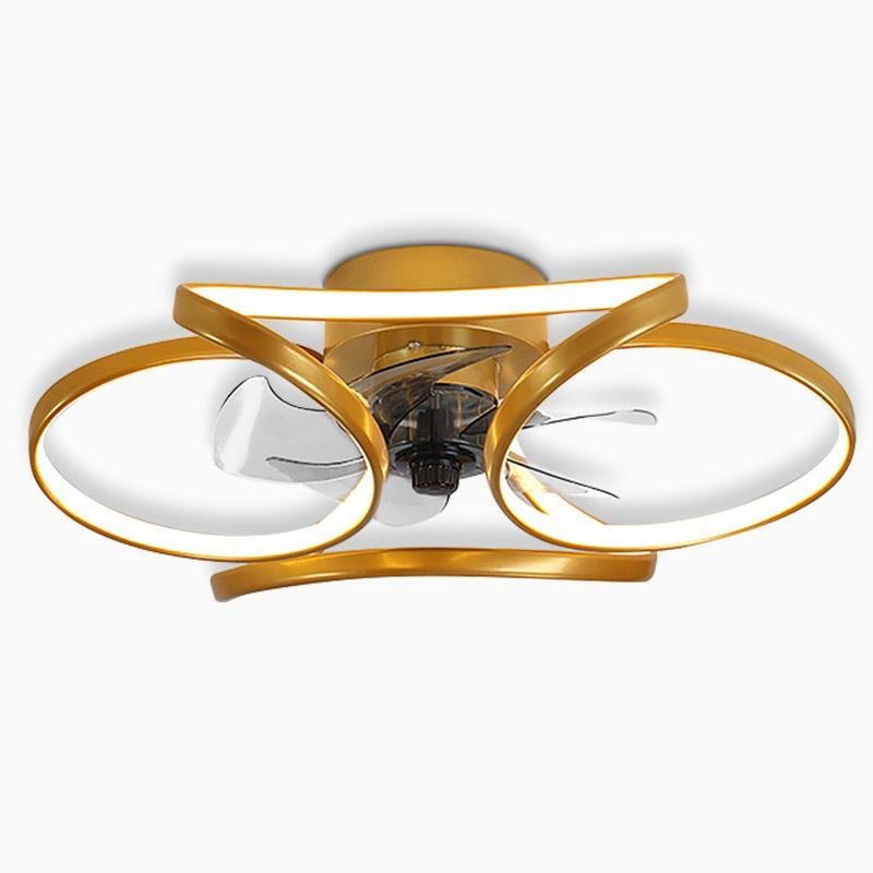 Modern Flower LED Ceiling Fan Light with Remote Control