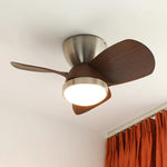 Talaya Ceiling Fan with LED Light in Walnut and Brushed Metal