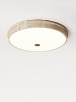 Talverra Travertine Flush Mount Ceiling Light, Modern Stone LED Lamp