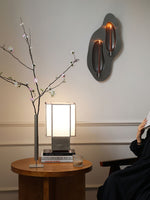 Tanu Stitch Table Lamp – Artisan Fabric Shade with Brushed Metal Base