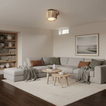 Tarn Hollow Natural Wood LED Ceiling Light – Flush Mount for Modern Interiors