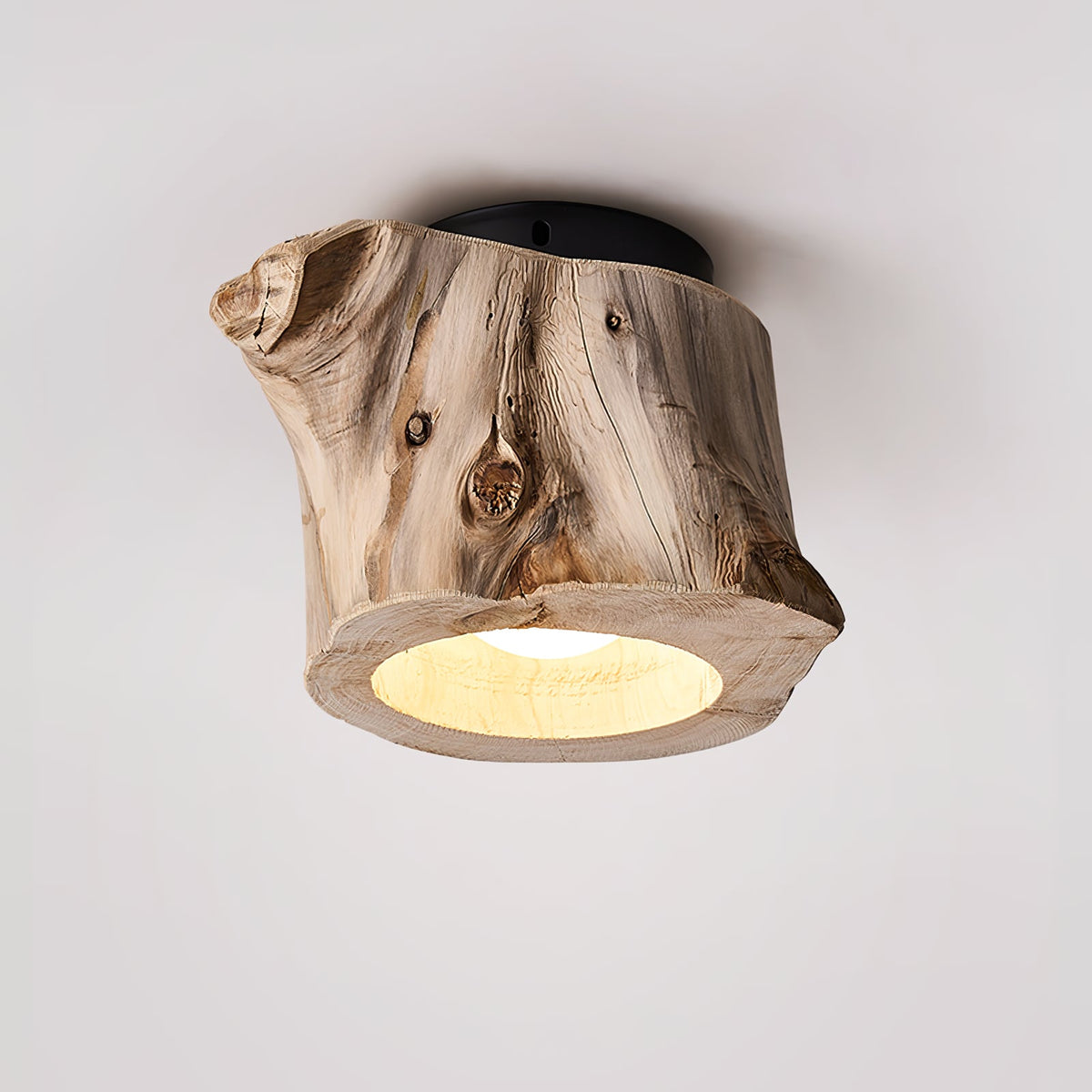 Tarn Hollow Natural Wood LED Ceiling Light – Flush Mount for Modern Interiors