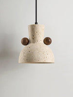 Tavaro Pebble Pendant Light in Natural Travertine and Walnut