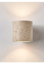Tavian Travertine Wall Sconce in Natural Stone and Walnut