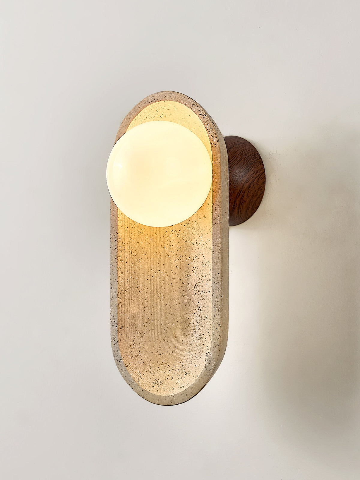 Tavian Arch Travertine Wall Sconce in Yellow Travertine