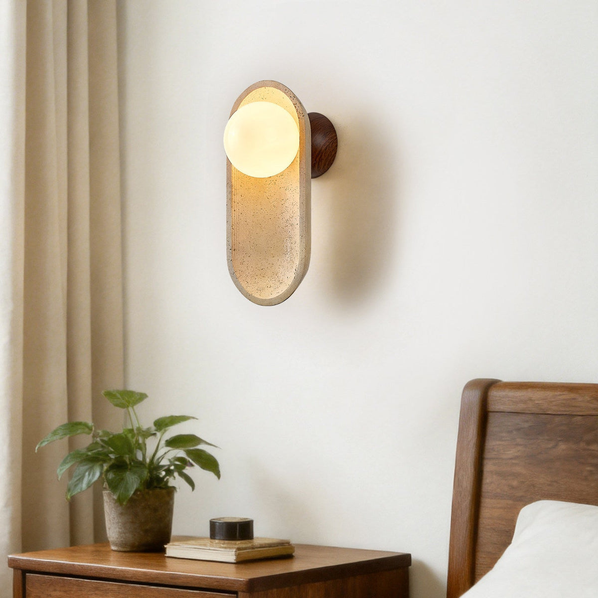 Tavian Arch Travertine Wall Sconce in Yellow Travertine