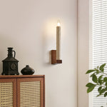 Tavian Travertine Candle Wall Sconce – Natural Stone & Wood