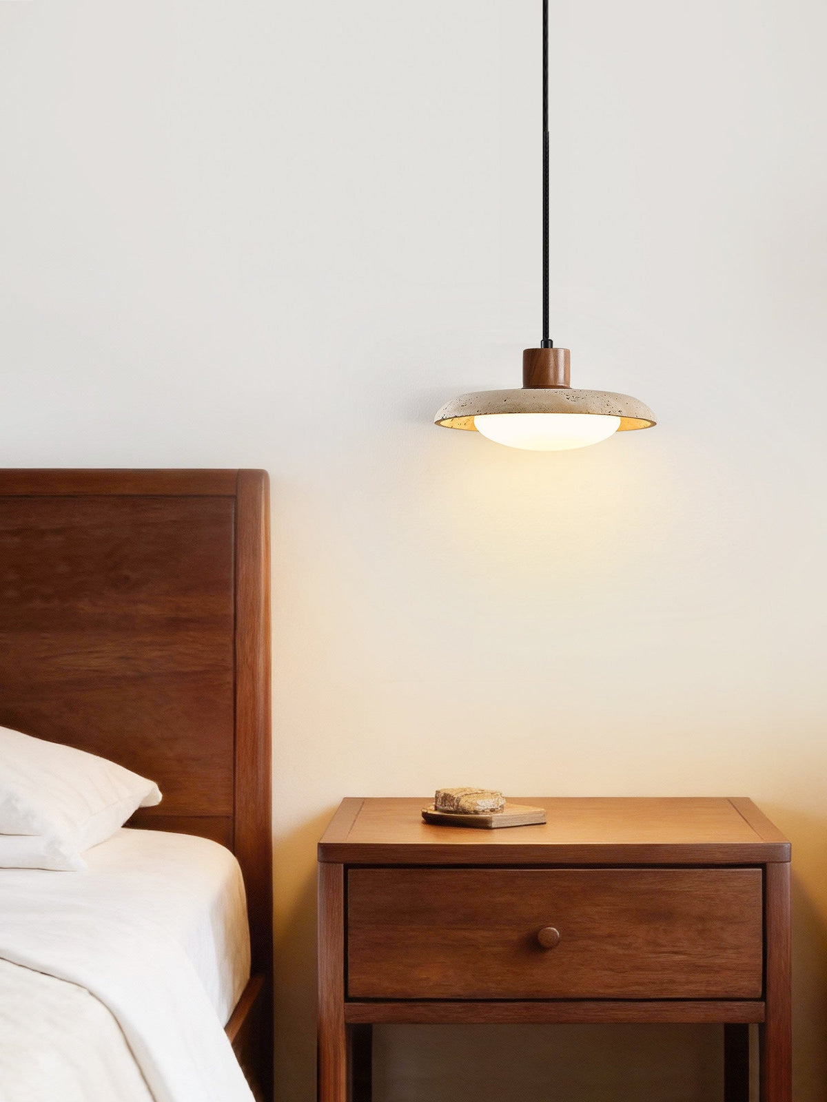Tavola Travertine Pendant Light – Natural Stone LED Pendant for Dining & Kitchen