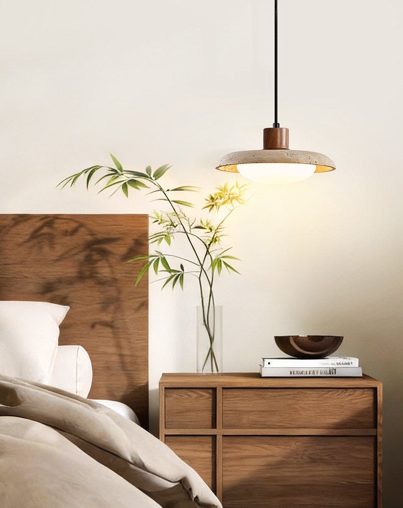 Tavola Travertine Pendant Light – Natural Stone LED Pendant for Dining & Kitchen