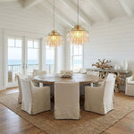 Teardrop Shell Chandelier in Gold Finish with Natural Shell Shades