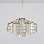 Teardrop Shell Chandelier in Gold Finish with Natural Shell Shades