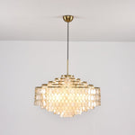Teardrop Shell Chandelier in Gold Finish with Natural Shell Shades