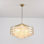 Teardrop Shell Chandelier in Gold Finish with Natural Shell Shades