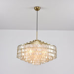 Teardrop Shell Chandelier in Gold Finish with Natural Shell Shades