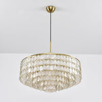 Teardrop Shell Chandelier in Gold Finish with Natural Shell Shades