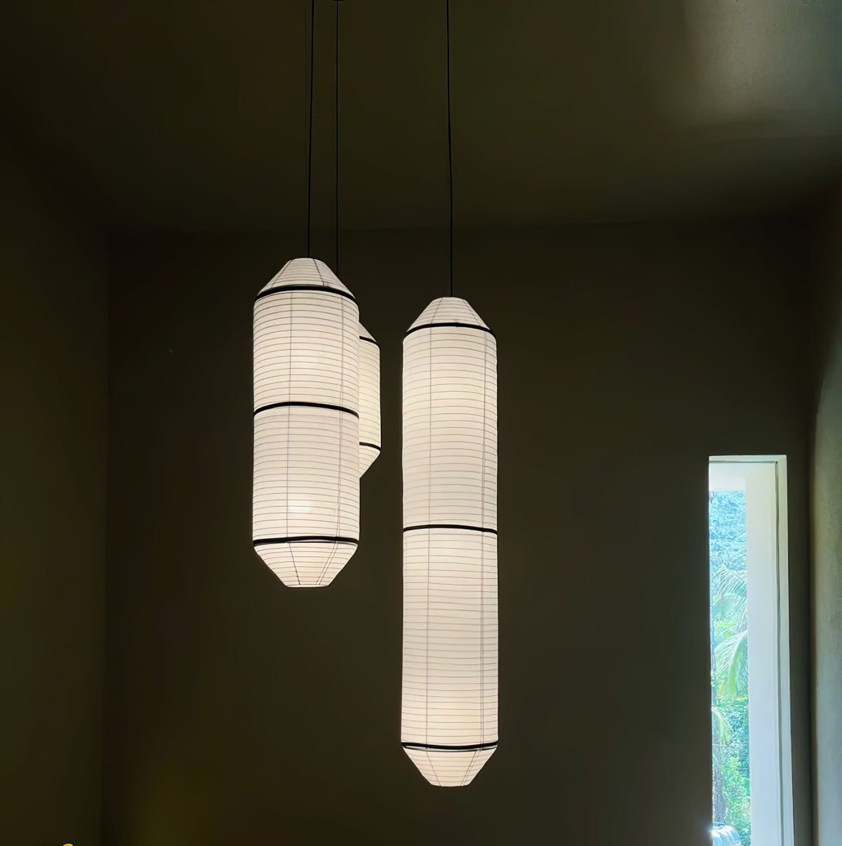 Tekio Designer Pendant Light with Silk Shade for Modern Interiors