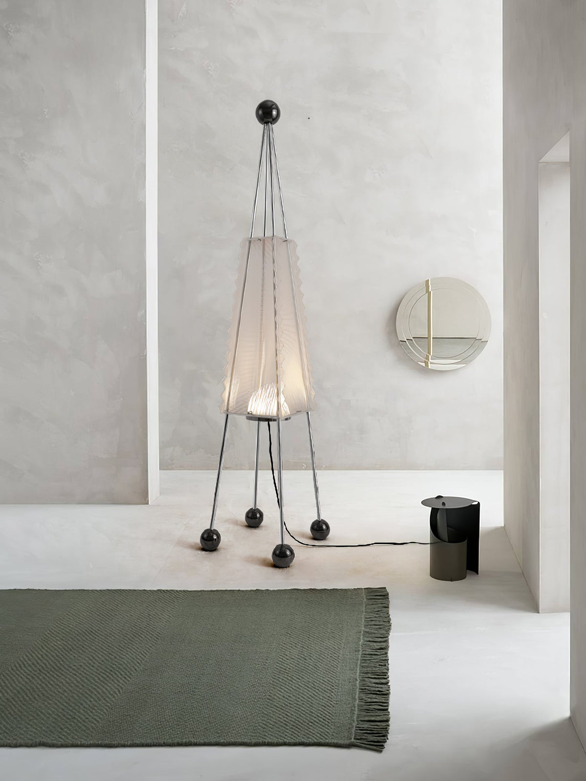 Obelisk Mesh Floor Lamp – Modern Sculptural LED Floor Light for Living Room