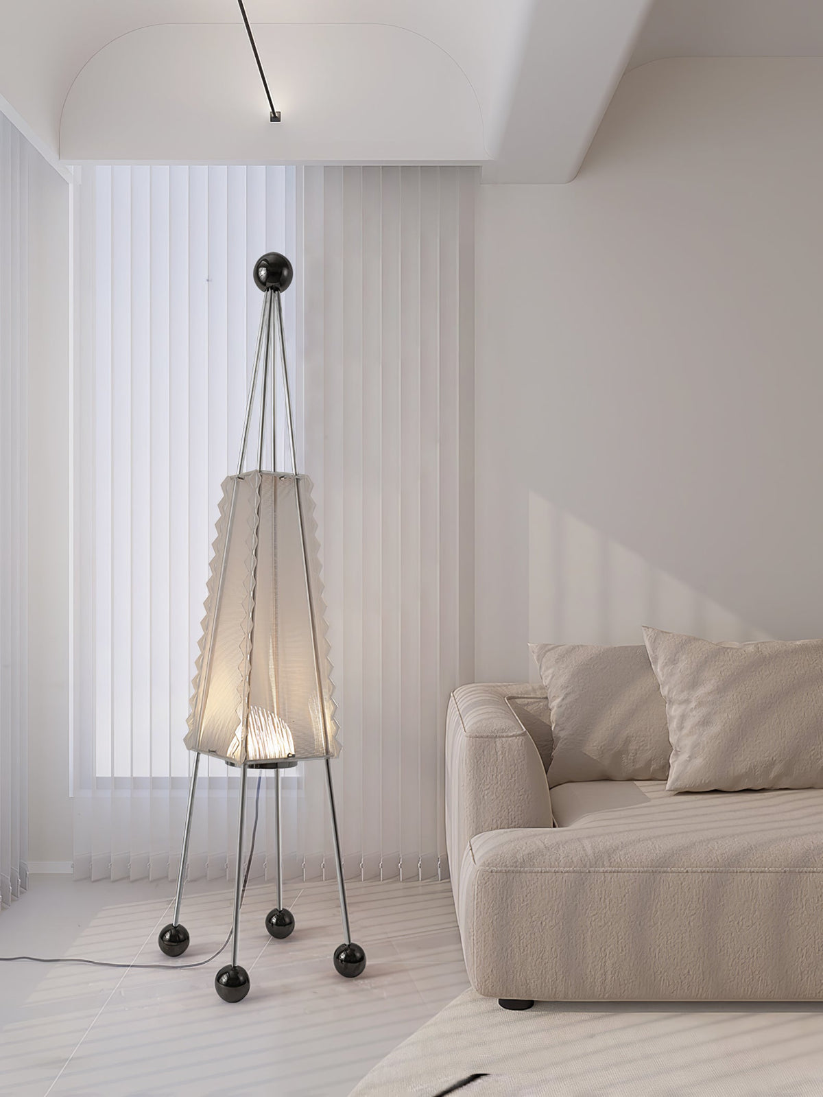 Obelisk Mesh Floor Lamp – Modern Sculptural LED Floor Light for Living Room