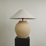 Tera Table Lamp in Terracotta and Linen – Modern Ceramic Table Light