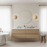 Terra Disc Travertine Wall Sconce with Integrated LED