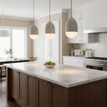 Terra Orb Cluster Pendant Light – Natural Travertine & Glass Trio
