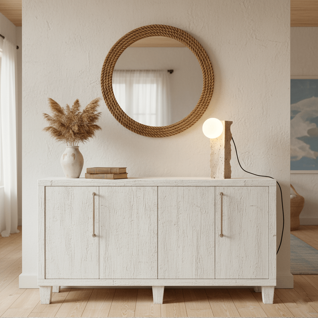 Terra Orb Sculptural Travertine Table Lamp with Opaline Glass Shade