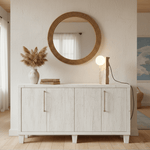 Terra Orb Sculptural Travertine Table Lamp with Opaline Glass Shade