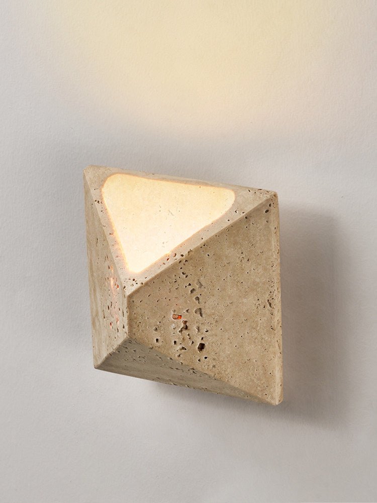 Terra Prism Wall Sconce in Yellow Travertine | Modern LED Wall Light
