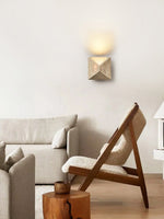Terra Prism Wall Sconce in Yellow Travertine | Modern LED Wall Light