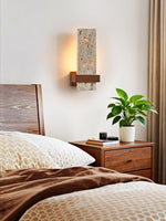 Terra Travertine Wall Sconce with Walnut Accent