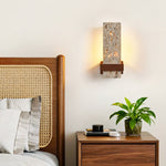 Terra Travertine Wall Sconce with Walnut Accent