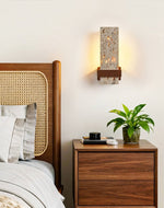 Terra Travertine Wall Sconce with Walnut Accent