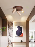 Terra Beam Ceiling Light in Travertine and Wood