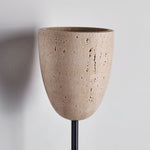 Terra Bell Travertine Wall Sconce with Walnut Accent