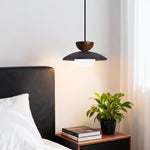 Terra Cotta Pendant Light with Travertine Disc and Opal Glass Globe
