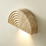 Terra Dome Travertine Wall Sconce, Warm Ambient Lighting for Modern Interiors
