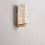 Terra Form Travertine Wall Sconce with Wood Accent