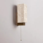 Terra Form Travertine Wall Sconce with Wood Accent