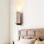 Terra Form Travertine Wall Sconce with Wood Accent
