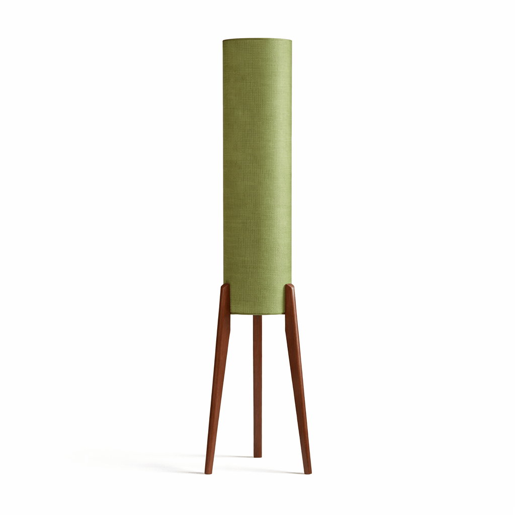Terra Ink Column Floor Lamp – Sculptural Wooden Tripod Floor Light