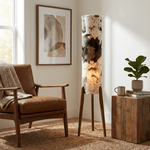 Terra Ink Column Floor Lamp – Sculptural Wooden Tripod Floor Light