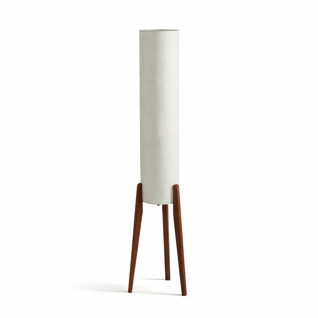 Terra Ink Column Floor Lamp – Sculptural Wooden Tripod Floor Light