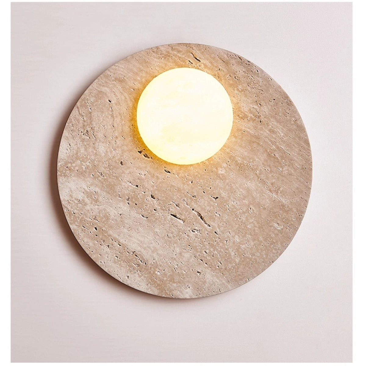 Terra Lume Orb Wall Sconce in Natural Travertine