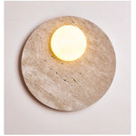 Terra Lume Orb Wall Sconce in Natural Travertine