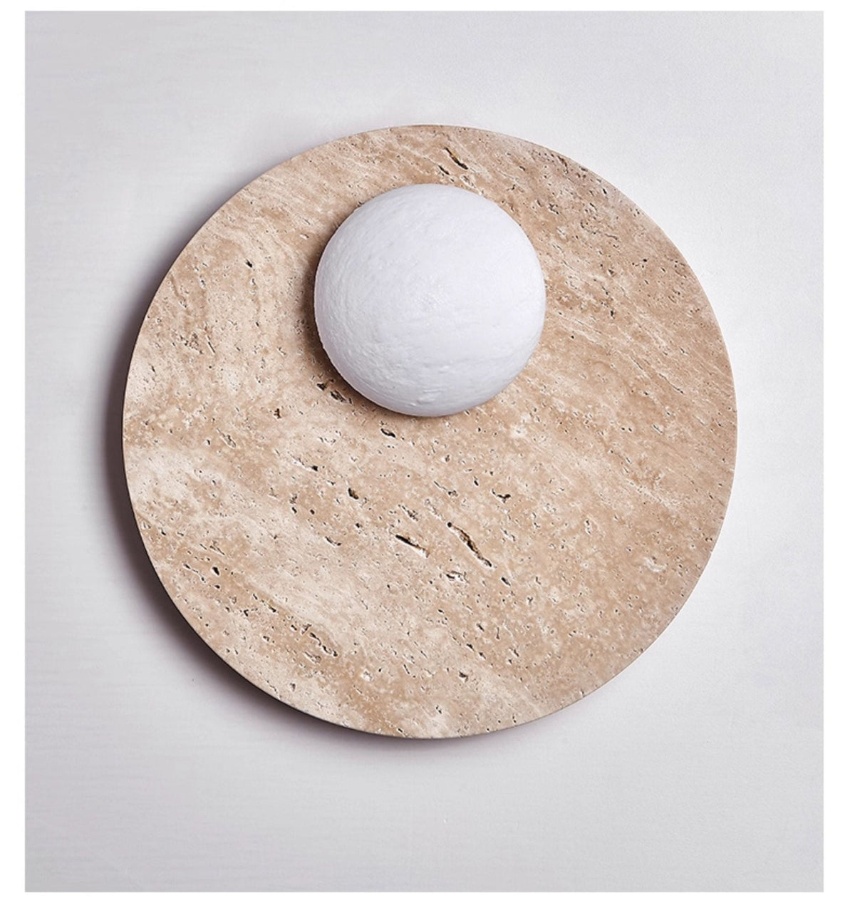 Terra Lume Orb Wall Sconce in Natural Travertine